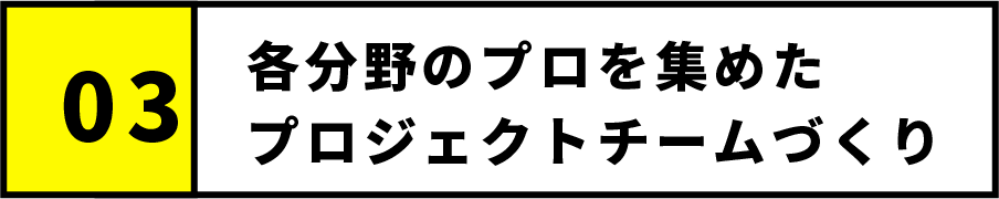 03.各分野のプロを集めたプロジェクトチームづくり